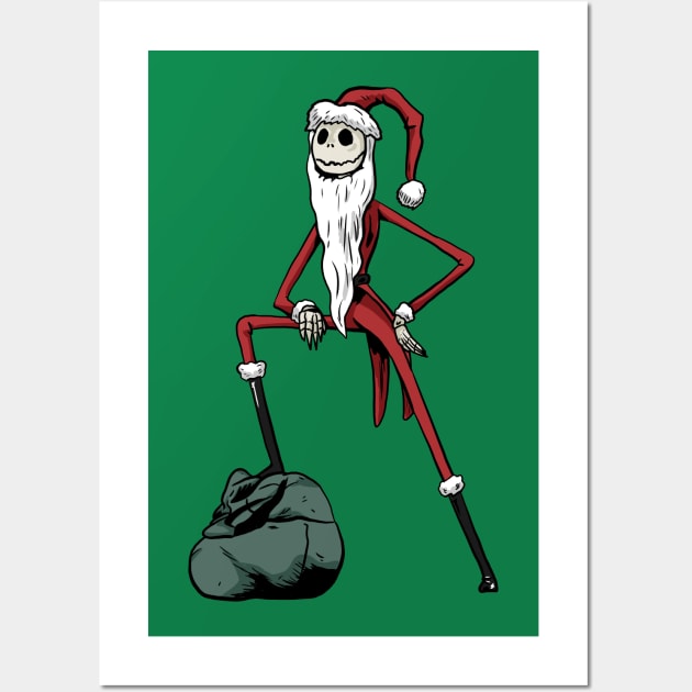 Santa Jack Skellington Wall Art by Black Snow Comics